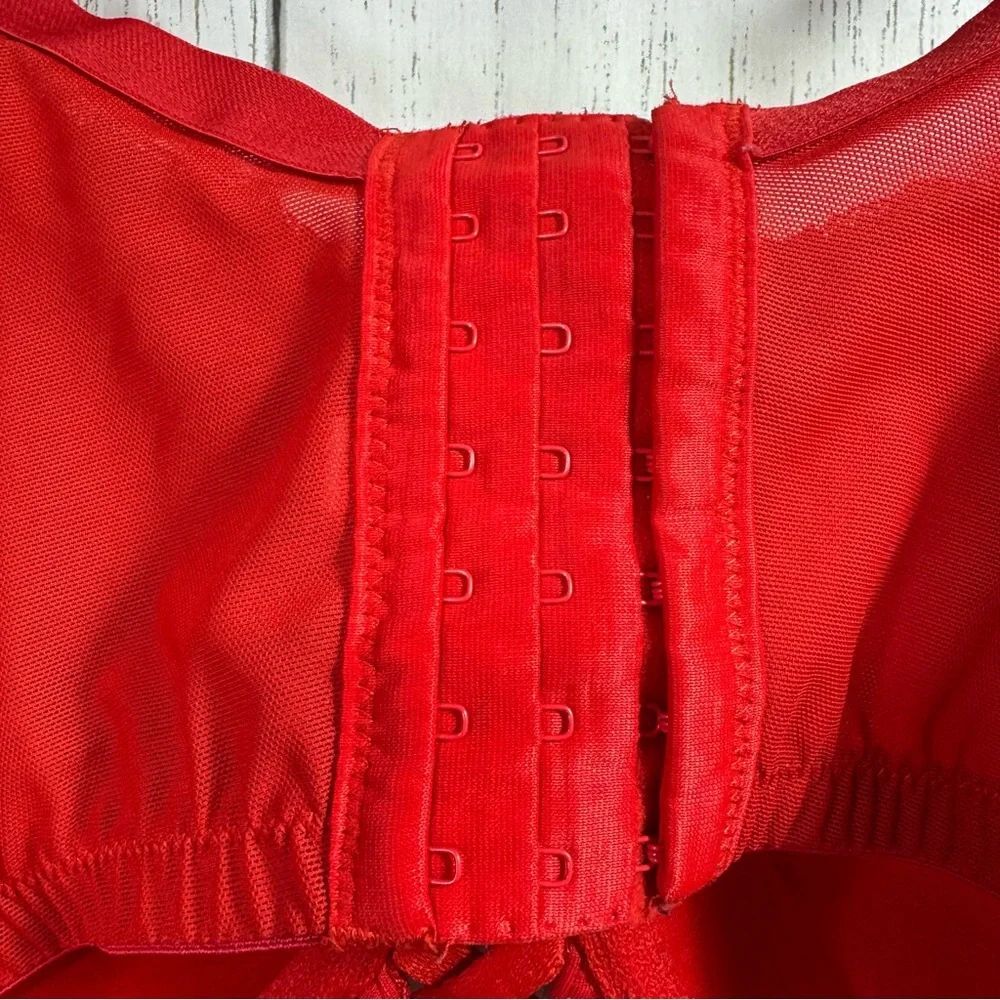 Cacique Red Lace Boost Balconette Bra 42DD Sexy Plus Size Lingerie Push Up - Picture 10 of 15